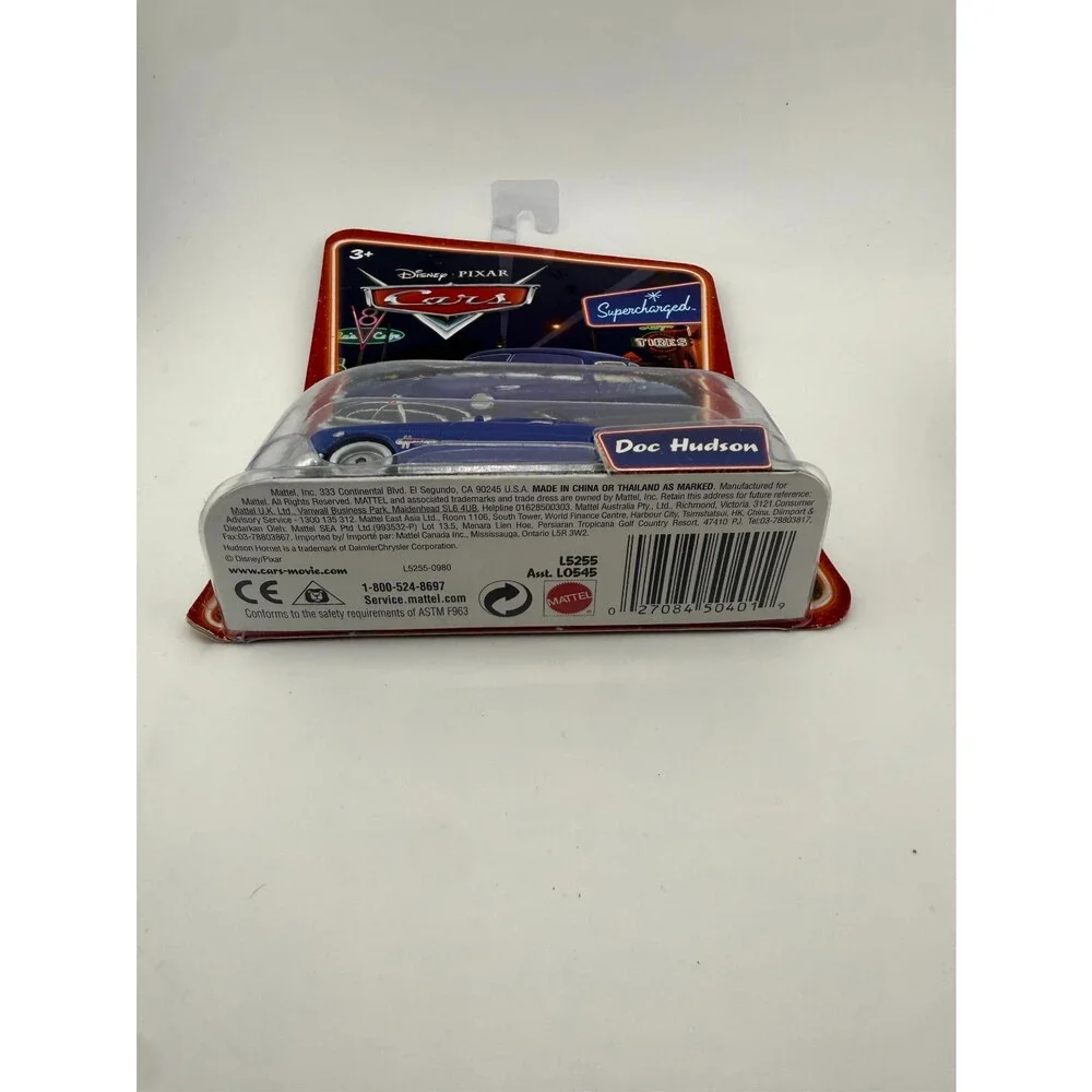 2007 Disney Pixar Cars Doc Hudson Blue Hudson Hornet Supercharged Cardback